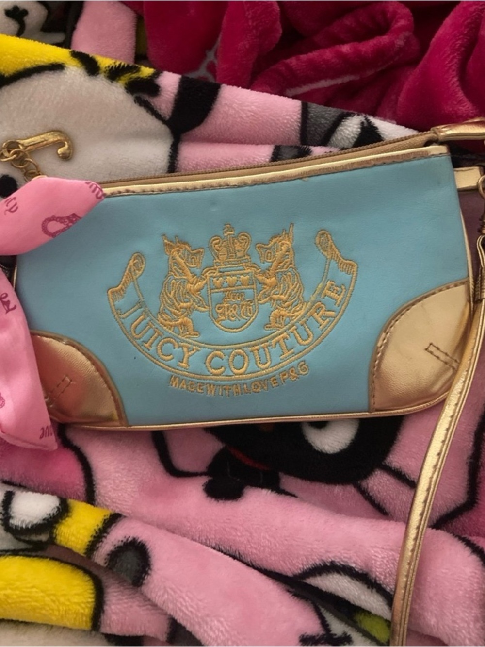 Vintage Juicy Couture Blue & Gold Bag/Wallet